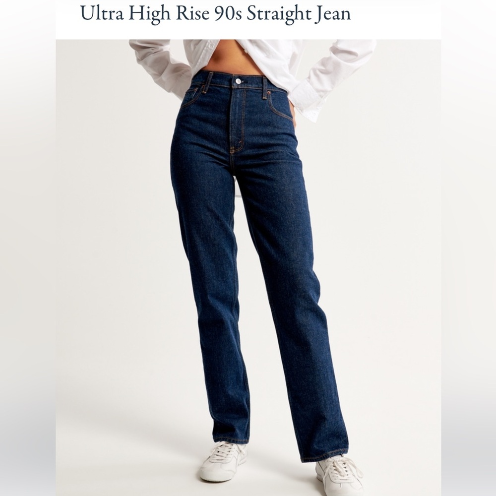 Abercrombie 90s straight jean dark wash